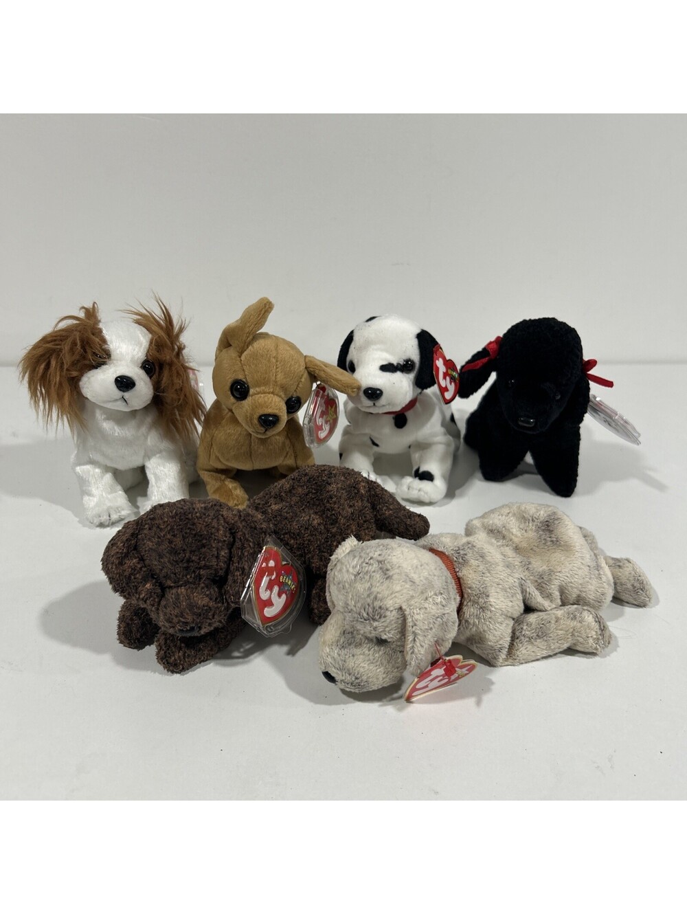 Ty Beanie Baby Dogs Lot Of 5 Vintage Stuffed Toys 1990s